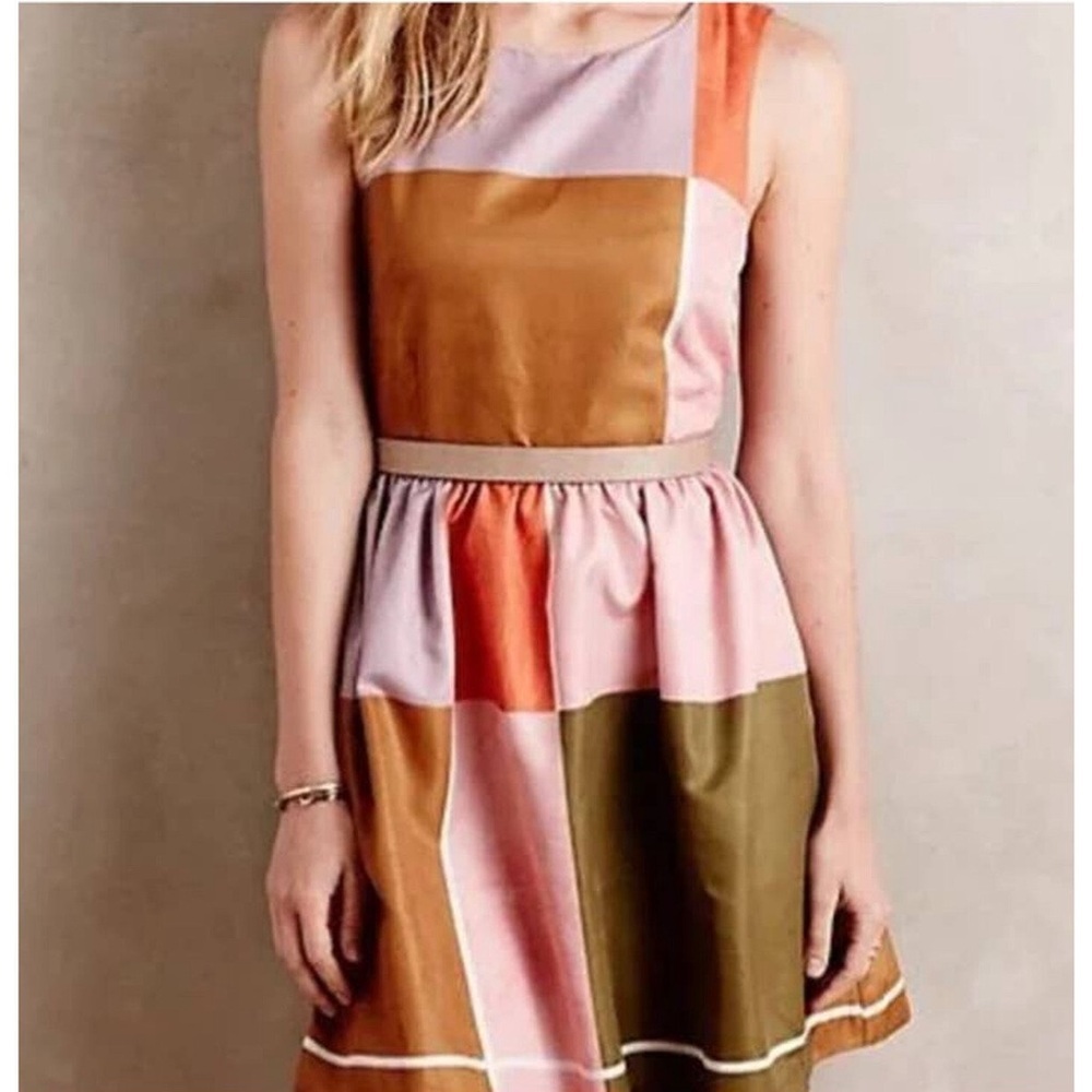 Anthropologie Dear Creatures Colorblock Dress Size Small